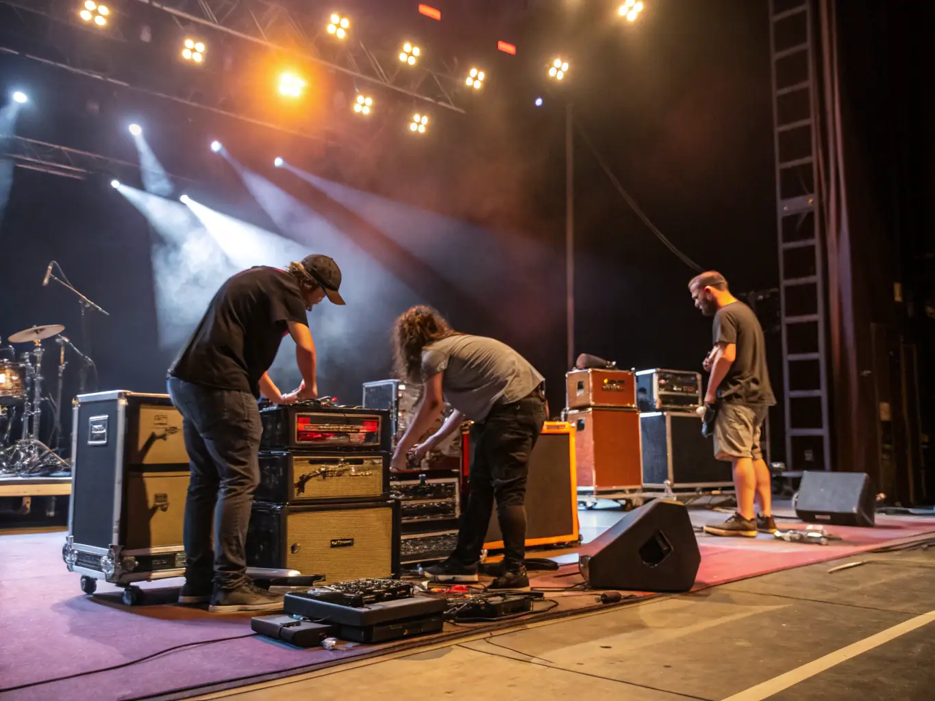 A dynamic image of SPEED ROCK MACHINE organizing a live performance for the band, highlighting the energy and excitement of their events.