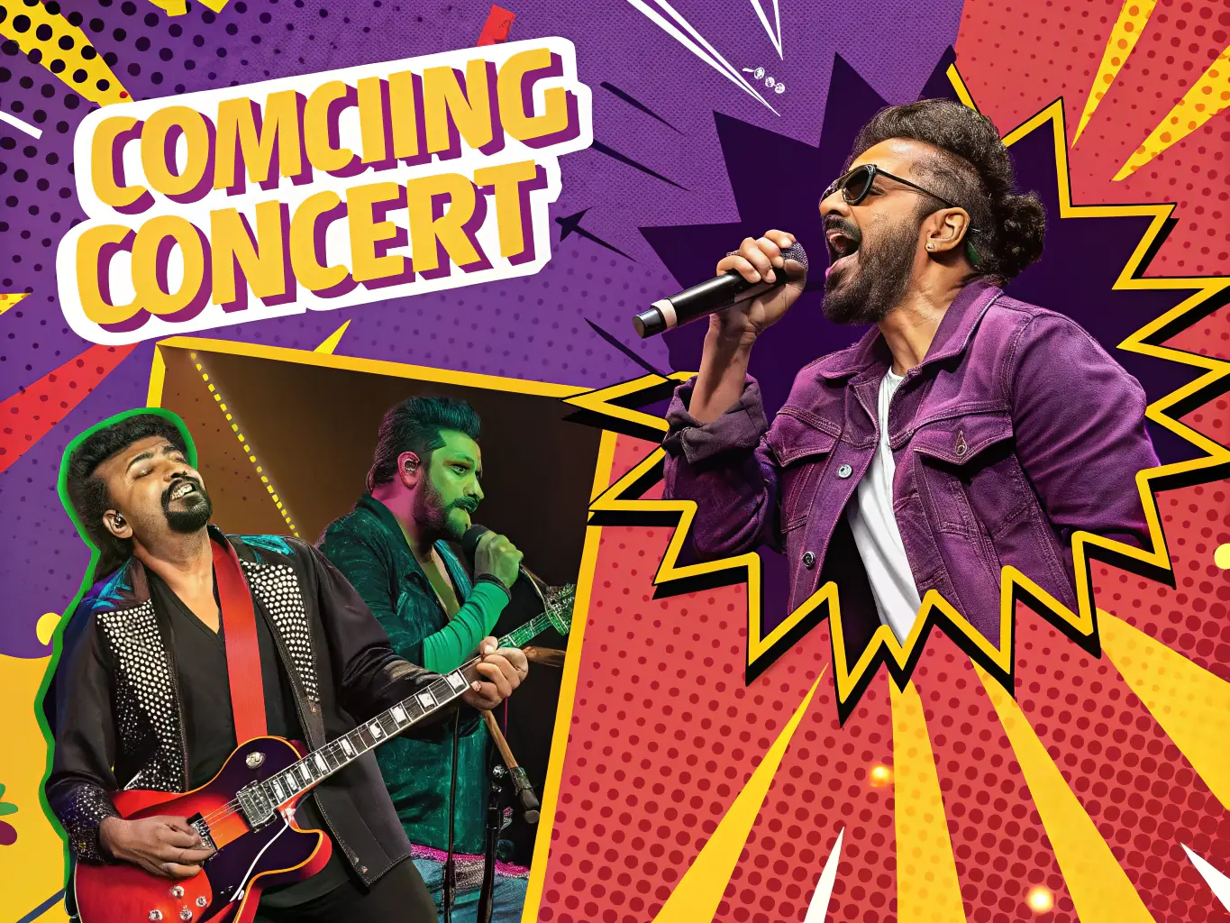 A promotional poster for a SPEED ROCK MACHINE concert, featuring the band's logo, event details, and ticket information, designed to attract attendees and create buzz around the event.